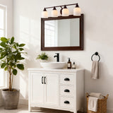 Lydia Iron/Frosted Glass Farmhouse Cottage LED Vanity Light