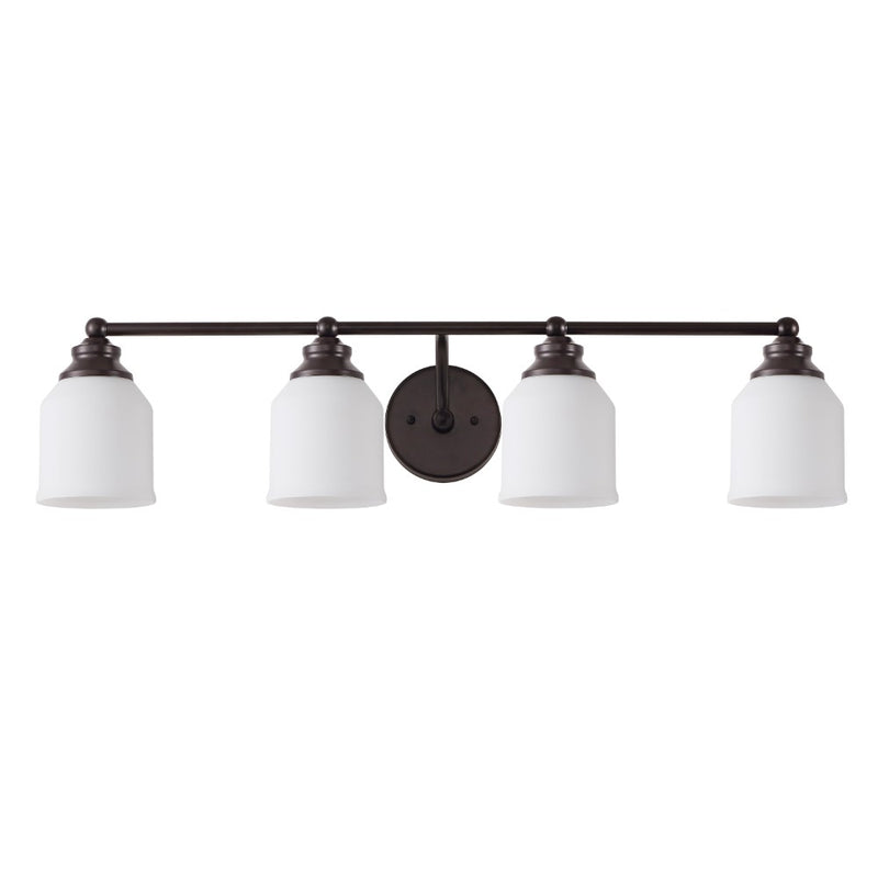 Lydia Iron/Frosted Glass Farmhouse Cottage LED Vanity Light
