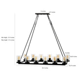Coronet Iron/Seeded Glass Rustic Farmhouse LED Chandelier - JONATHAN Y