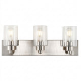 Irving Seeded Glass/Iron Modern Contemporary LED Vanity Light Nickel / 3 Sockets – OFF