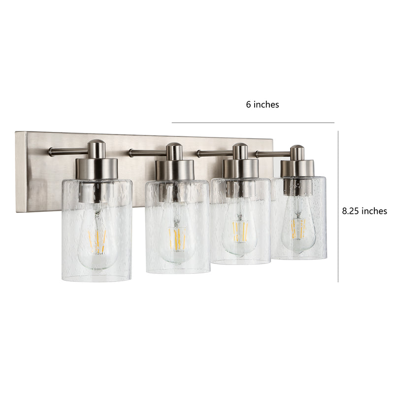 Irving Seeded Glass/Iron Modern Contemporary LED Vanity Light