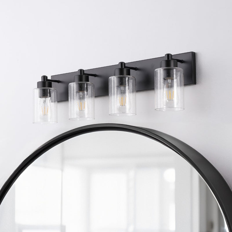 Irving Seeded Glass/Iron Modern Contemporary LED Vanity Light