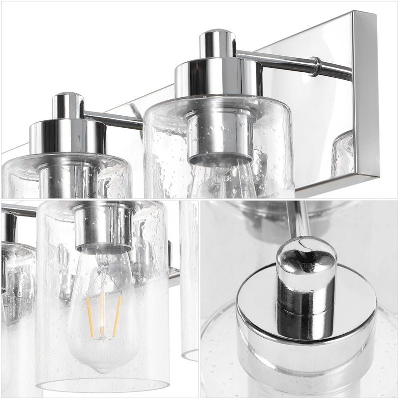 Irving Seeded Glass/Iron Modern Contemporary LED Vanity Light