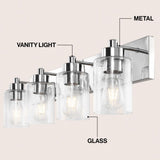 Irving Seeded Glass/Iron Modern Contemporary LED Vanity Light