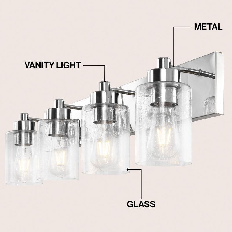 Irving Seeded Glass/Iron Modern Contemporary LED Vanity Light