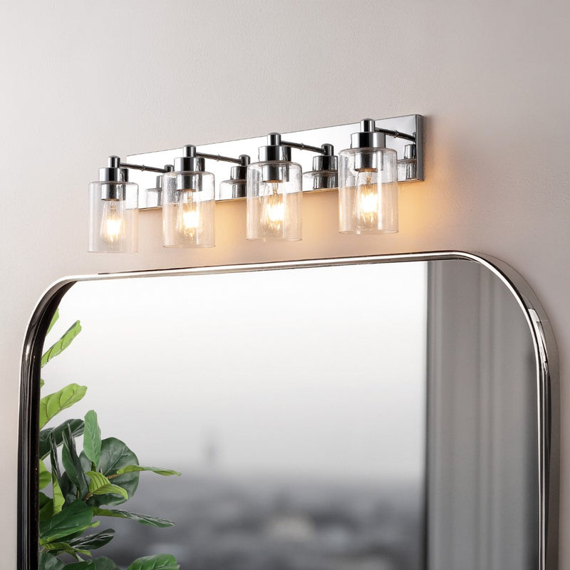 Irving Seeded Glass/Iron Modern Contemporary LED Vanity Light
