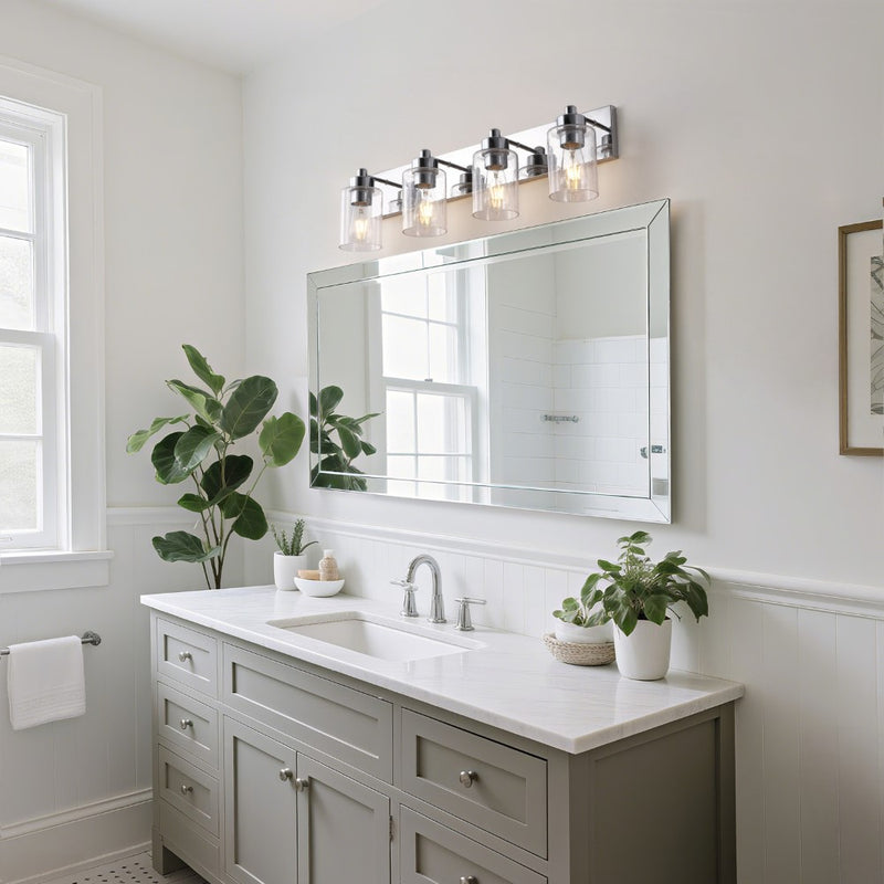 Irving Seeded Glass/Iron Modern Contemporary LED Vanity Light