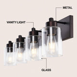 Irving Seeded Glass/Iron Modern Contemporary LED Vanity Light