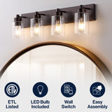 Irving Seeded Glass/Iron Modern Contemporary LED Vanity Light