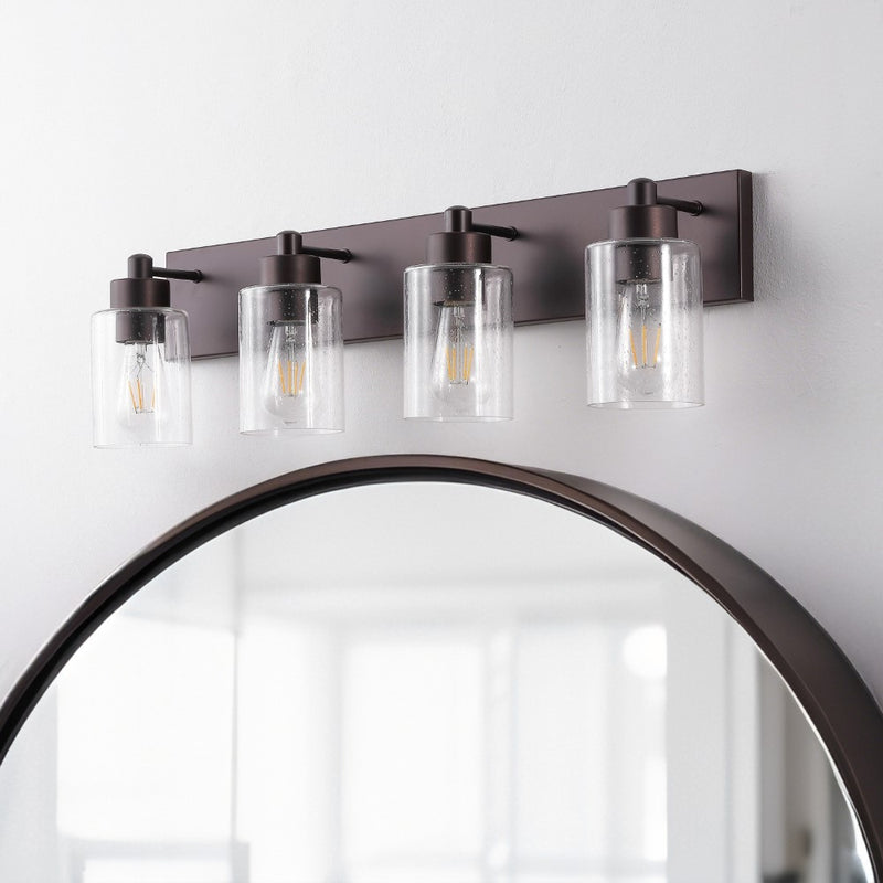 Irving Seeded Glass/Iron Modern Contemporary LED Vanity Light