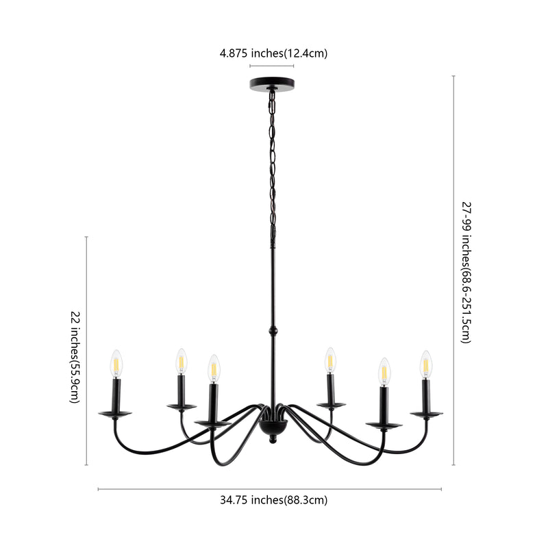 Wicklow 34.75" Bohemian Farmhouse Iron LED Chandelier