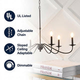 Wicklow 34.75" Bohemian Farmhouse Iron LED Chandelier Oil Rubbed Bronze / 34.75" – ICONS