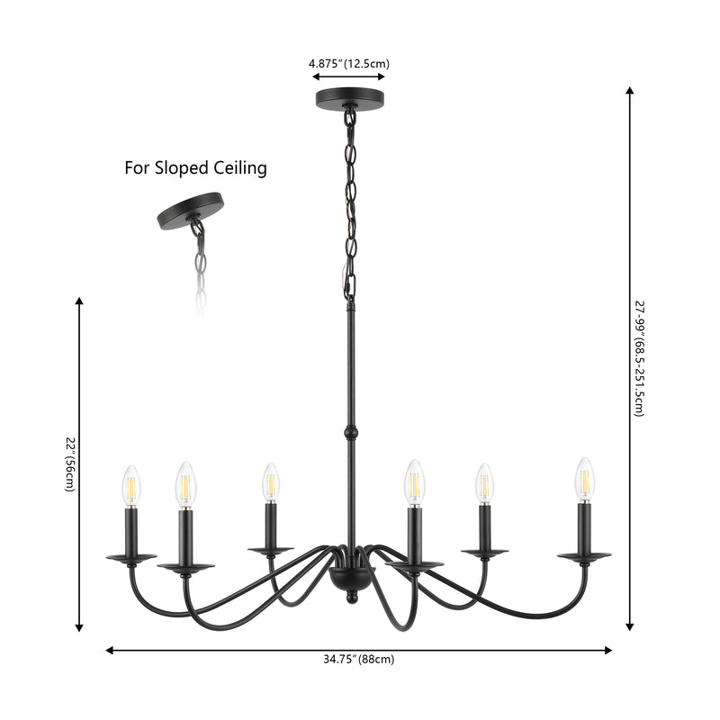 Wicklow 34.75" Bohemian Farmhouse Iron LED Chandelier