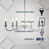 Wicklow 34.75" Bohemian Farmhouse Iron LED Chandelier