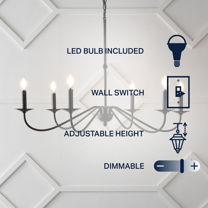 Wicklow 34.75" Bohemian Farmhouse Iron LED Chandelier