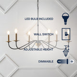 Wicklow 34.75" Bohemian Farmhouse Iron LED Chandelier