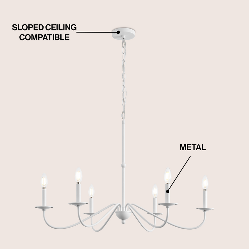 Wicklow 34.75" Bohemian Farmhouse Iron LED Chandelier