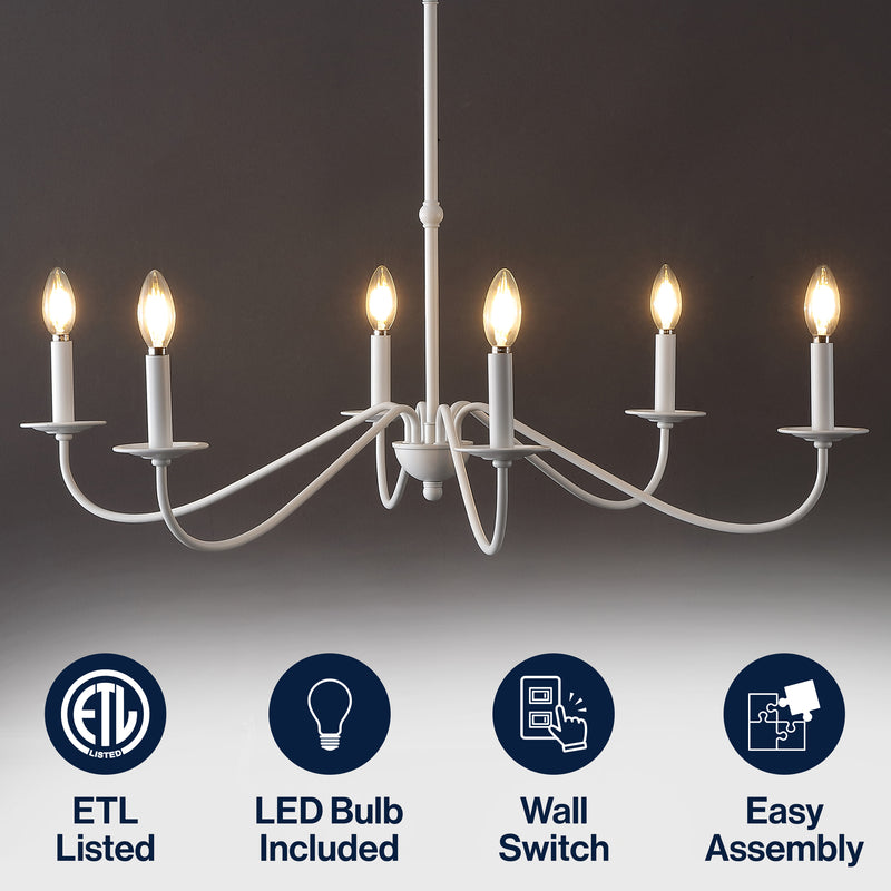 Wicklow 34.75" Bohemian Farmhouse Iron LED Chandelier