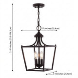 Camden Iron Classic Midcentury Pendant Lantern Oil Rubbed Bronze / 3 Sockets – DIM