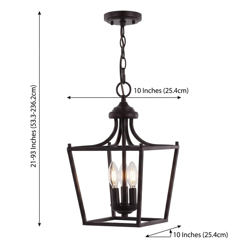 Camden Iron Classic Midcentury Pendant Lantern Oil Rubbed Bronze / 3 Sockets – DIM