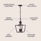 Camden Iron Classic Midcentury Pendant Lantern