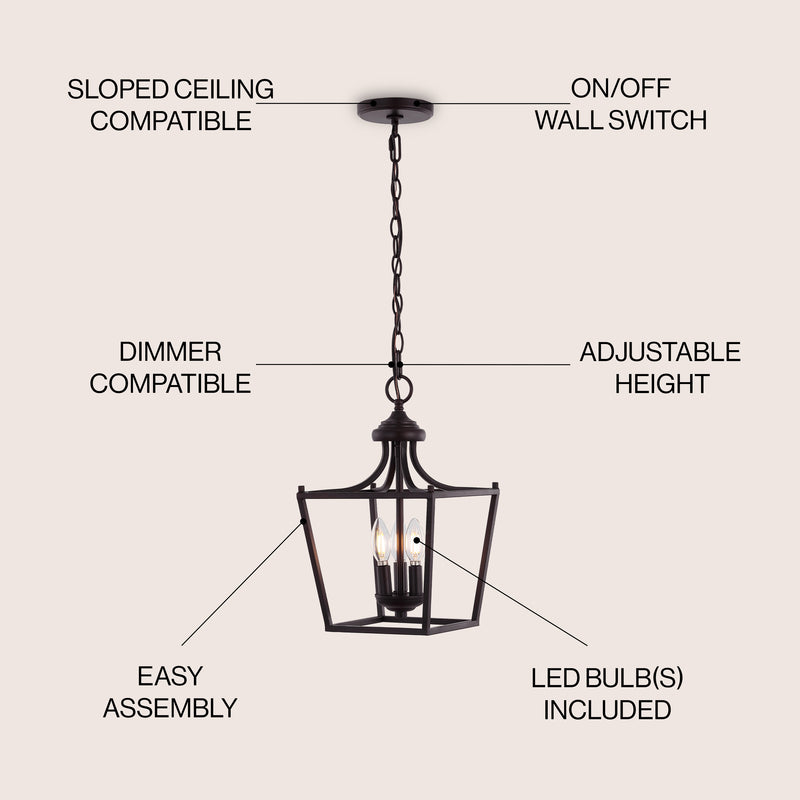 Camden Iron Classic Midcentury Pendant Lantern