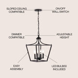 Camden Iron Classic Midcentury Pendant Lantern