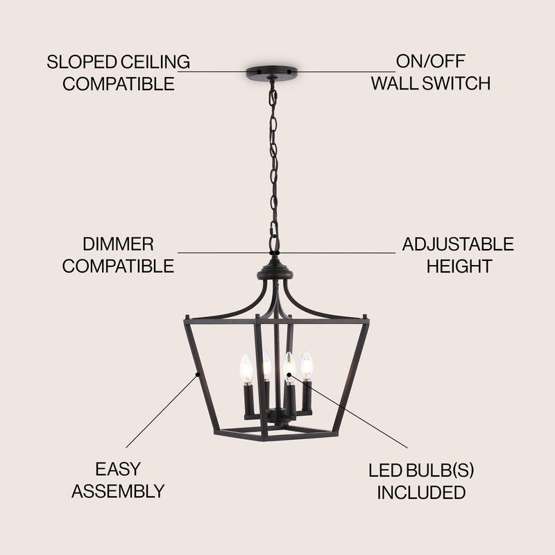 Camden Iron Classic Midcentury Pendant Lantern