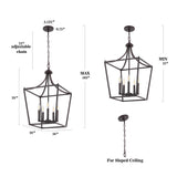 Camden Iron Classic Midcentury Pendant Lantern
