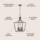 Camden Iron Classic Midcentury Pendant Lantern