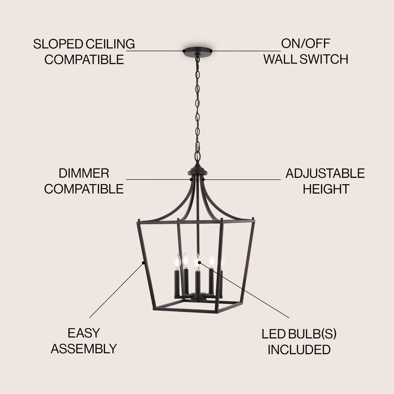 Camden Iron Classic Midcentury Pendant Lantern