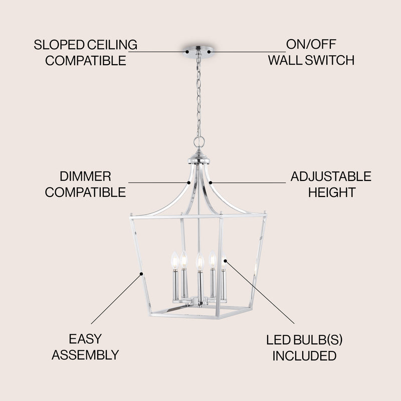 Camden Iron Classic Midcentury Pendant Lantern