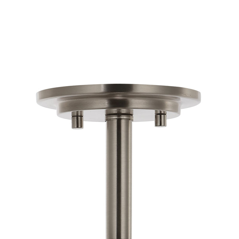 Lina 13.75"  Modern Industrial Iron/Seeded Glass LED Semi Flush Mount - JONATHAN Y