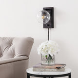 Hugo 6" Minimalist Modern Plug-In or Hardwired Adjustable Iron LED Wall Sconce with Rotary Dimmer - JONATHAN Y