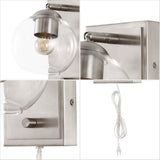 Hugo 6" Minimalist Modern Plug-In or Hardwired Adjustable Iron LED Wall Sconce with Rotary Dimmer - JONATHAN Y