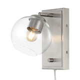 Hugo 6" Minimalist Modern Plug-In or Hardwired Adjustable Iron LED Wall Sconce with Rotary Dimmer - JONATHAN Y