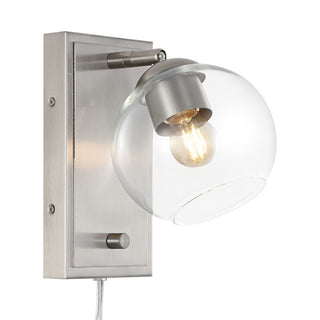 Hugo 6" Minimalist Modern Plug-In or Hardwired Adjustable Iron LED Wall Sconce with Rotary Dimmer - JONATHAN Y