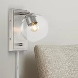Hugo 6" Minimalist Modern Plug-In or Hardwired Adjustable Iron LED Wall Sconce with Rotary Dimmer - JONATHAN Y