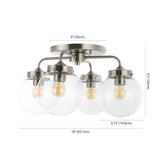 Piper 18" Farmhouse Rustic Iron/Glass LED Semi Flush Mount - JONATHAN Y