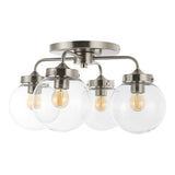 Piper 18" Farmhouse Rustic Iron/Glass LED Semi Flush Mount - JONATHAN Y