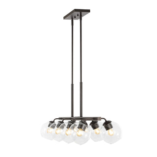 Julian 33.5" Farmhouse Bohemian Iron/Glass Linear LED Pendant - JONATHAN Y