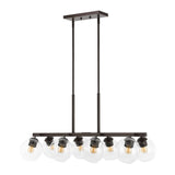 Julian 33.5" Farmhouse Bohemian Iron/Glass Linear LED Pendant - JONATHAN Y