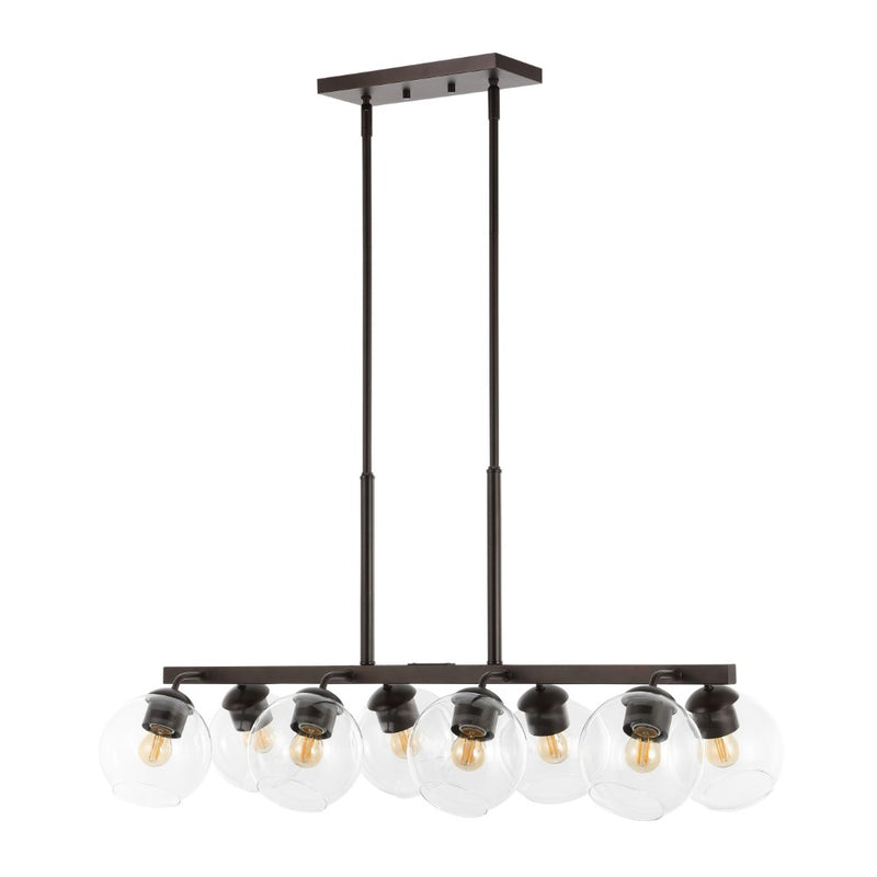 Julian 33.5" Farmhouse Bohemian Iron/Glass Linear LED Pendant - JONATHAN Y
