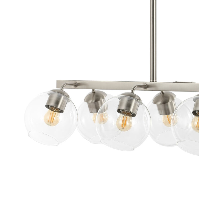 Julian 33.5" Farmhouse Bohemian Iron/Glass Linear LED Pendant - JONATHAN Y