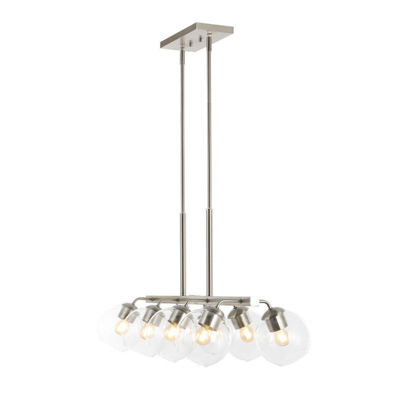 Julian 33.5" Farmhouse Bohemian Iron/Glass Linear LED Pendant - JONATHAN Y