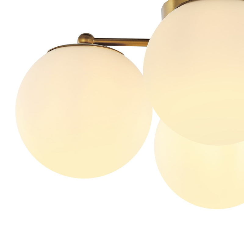 Orly 18" Bohemian Farmhouse Iron/Frosted Glass LED Semi Flush Mount - JONATHAN Y