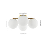 Orly 18" Bohemian Farmhouse Iron/Frosted Glass LED Semi Flush Mount - JONATHAN Y