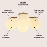 Orly 18" Bohemian Farmhouse Iron/Frosted Glass LED Semi Flush Mount - JONATHAN Y