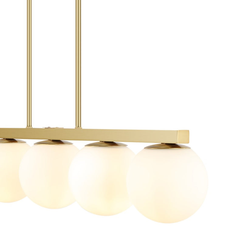 Luca Parisian 45.5" Modern Glam Iron Globe Linear LED Pendant - JONATHAN Y