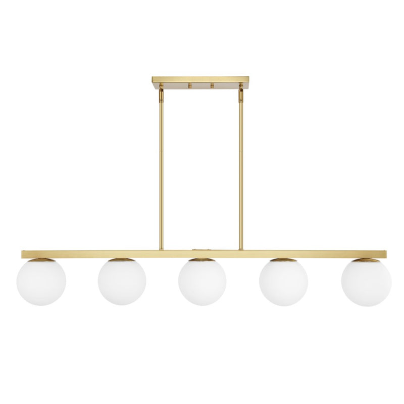 Luca Parisian 45.5" Modern Glam Iron Globe Linear LED Pendant - JONATHAN Y